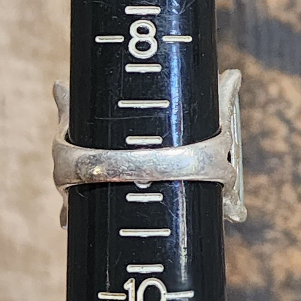 Statement Sterling Silver Chunky Ring Light Green… - image 4